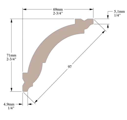 Corniche plafond Cimaises et Plus C05 - 7x6,9x200cm (h x p x L) - moulure décorative polyuréthane