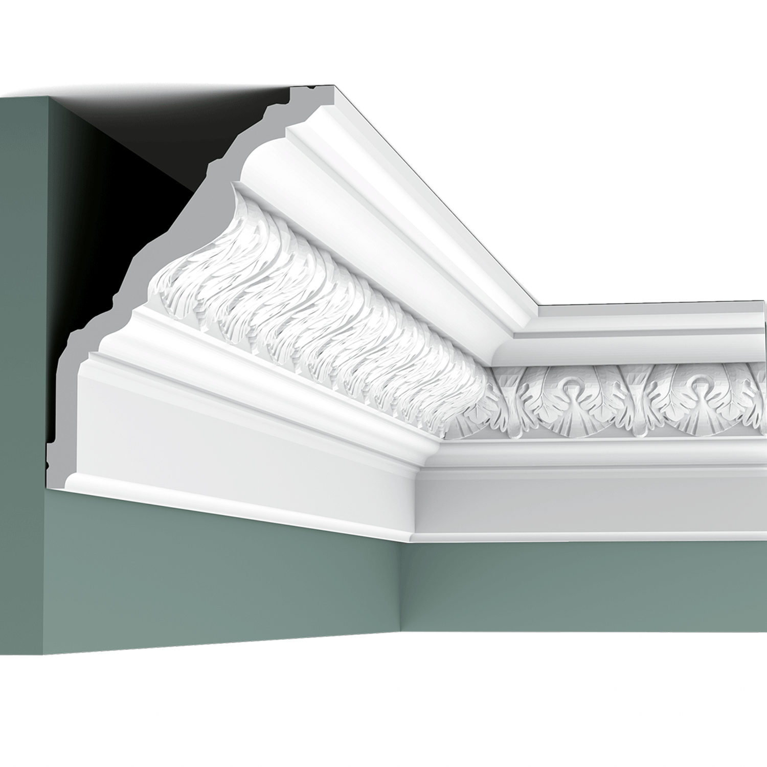 Cornisa de techo decorativa Orac C219 - 17,5 x 13 x 200 cm (alto x ancho) - moldura decorativa de poliuretano