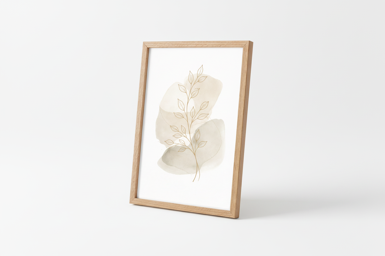 Cadre avec illustration botanique - vue en angle