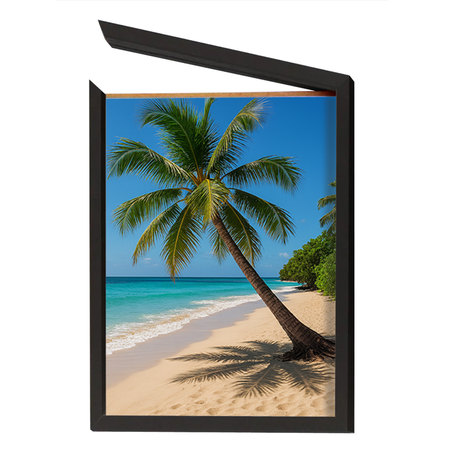 Cadre photo chêne avec baguette magnétique - noir