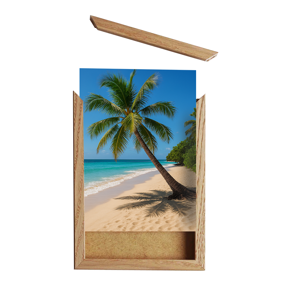 Cadre photo chêne avec baguette magnétique - bois naturel