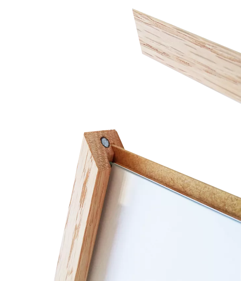 Cadre photo chêne avec baguette magnétique - bois naturel