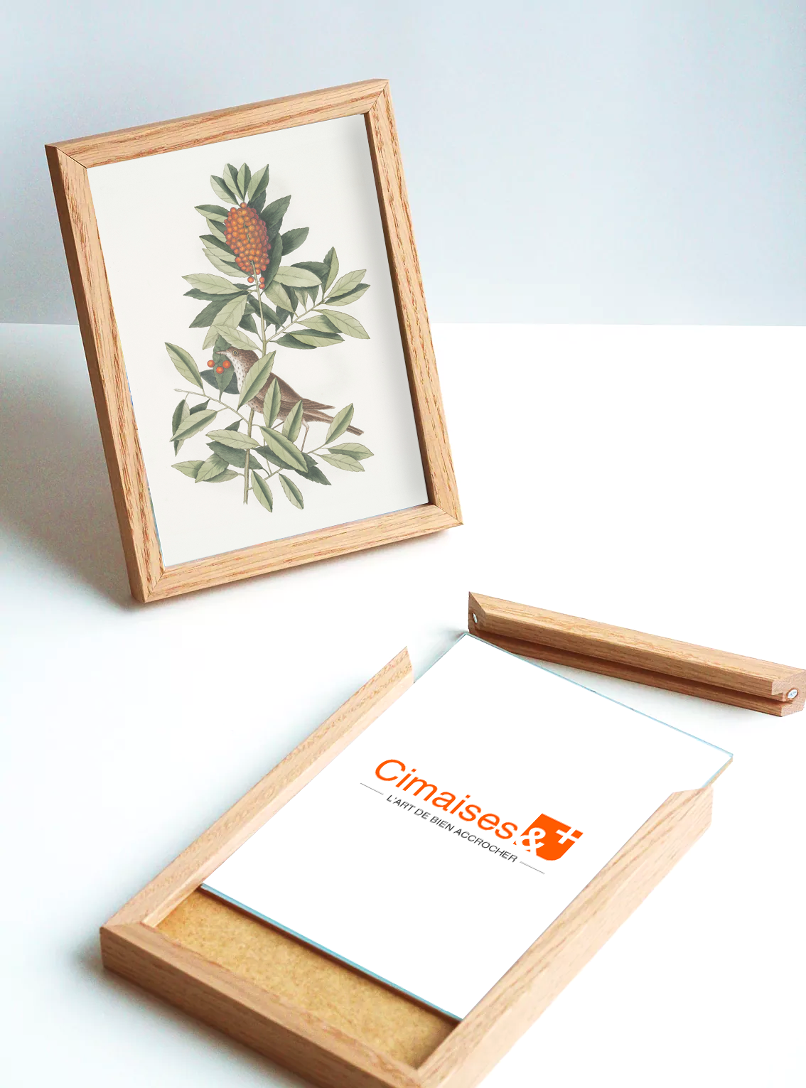 Cadre Astor bois noir - ouverture baguette magnétique - Cimaises et plus