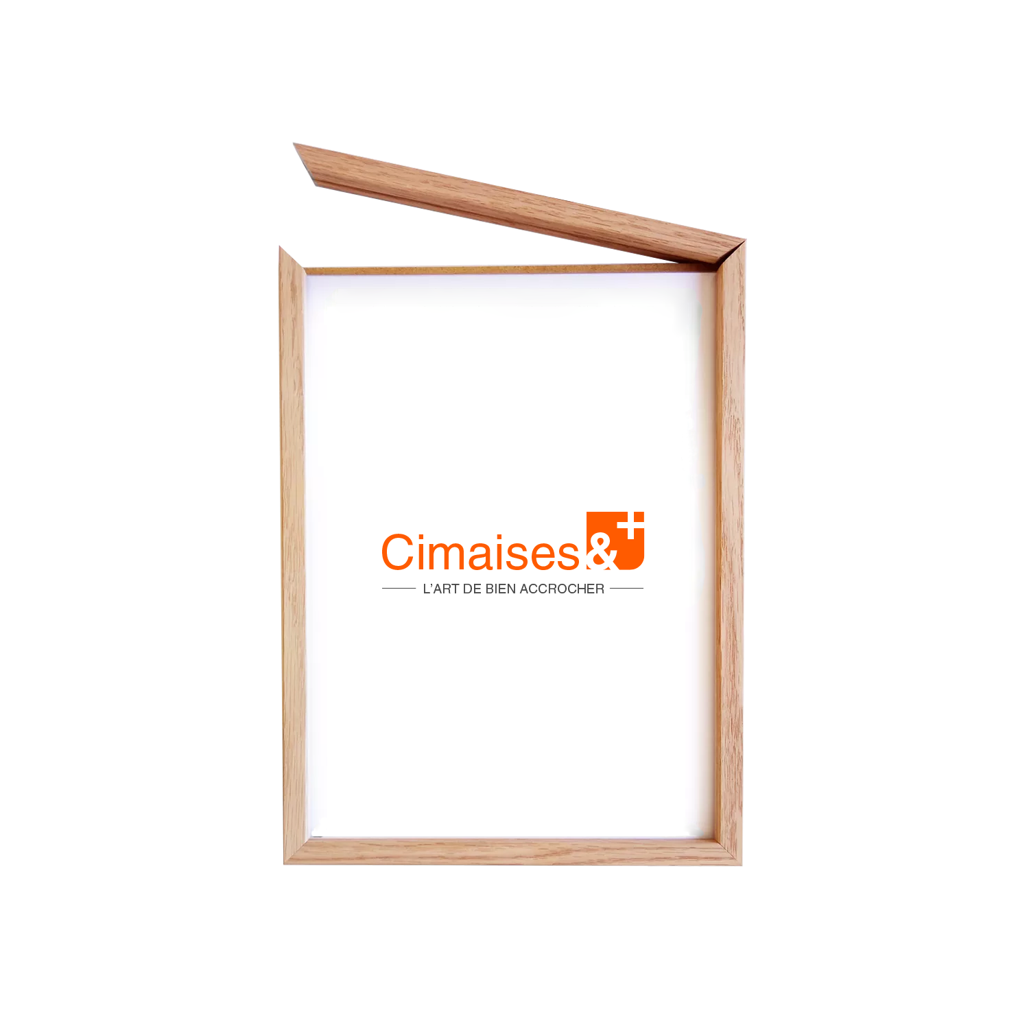 Cadre Astor chêne brut - ouverture baguette magnétique - Cimaises et plus