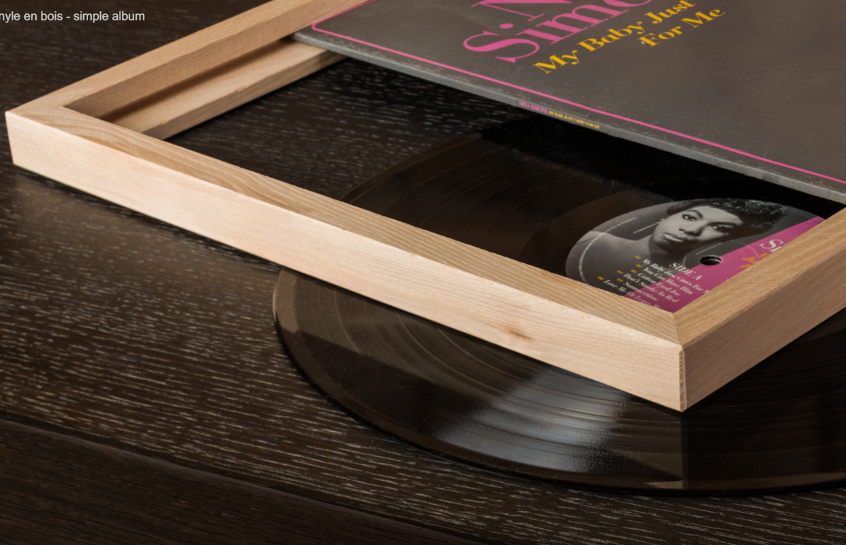 Cadre porte disque vinyle noir - accrocher vos pochettes de vinyle au mur.