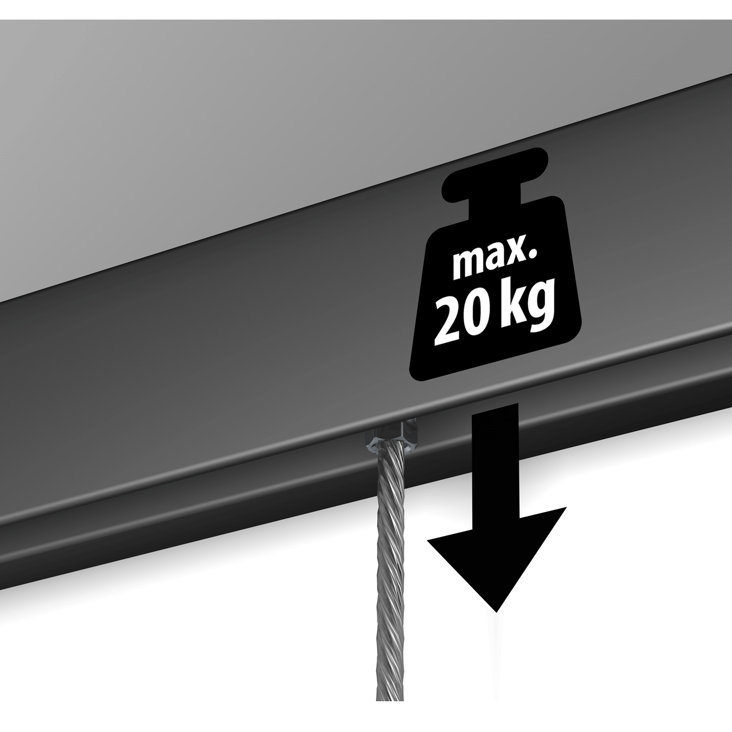 Mini-Click Rail R10 200cm Picture Rail + Fixing Clips + Multi-Material Screws &amp; Plugs - Newly Picture Rail