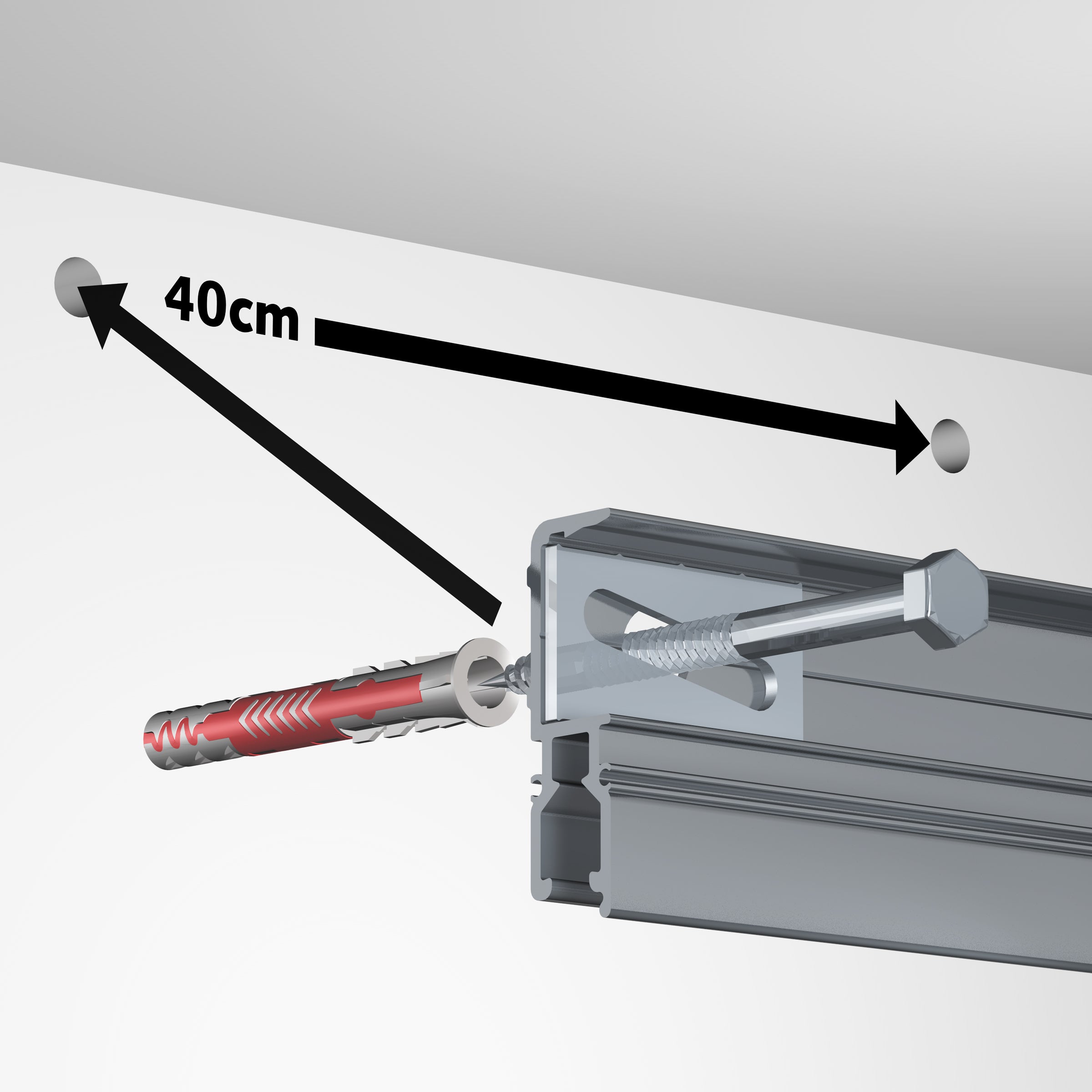 Cimaise Museum Line R70 200 cm couleur gris alu - Cimaise tableau Newly