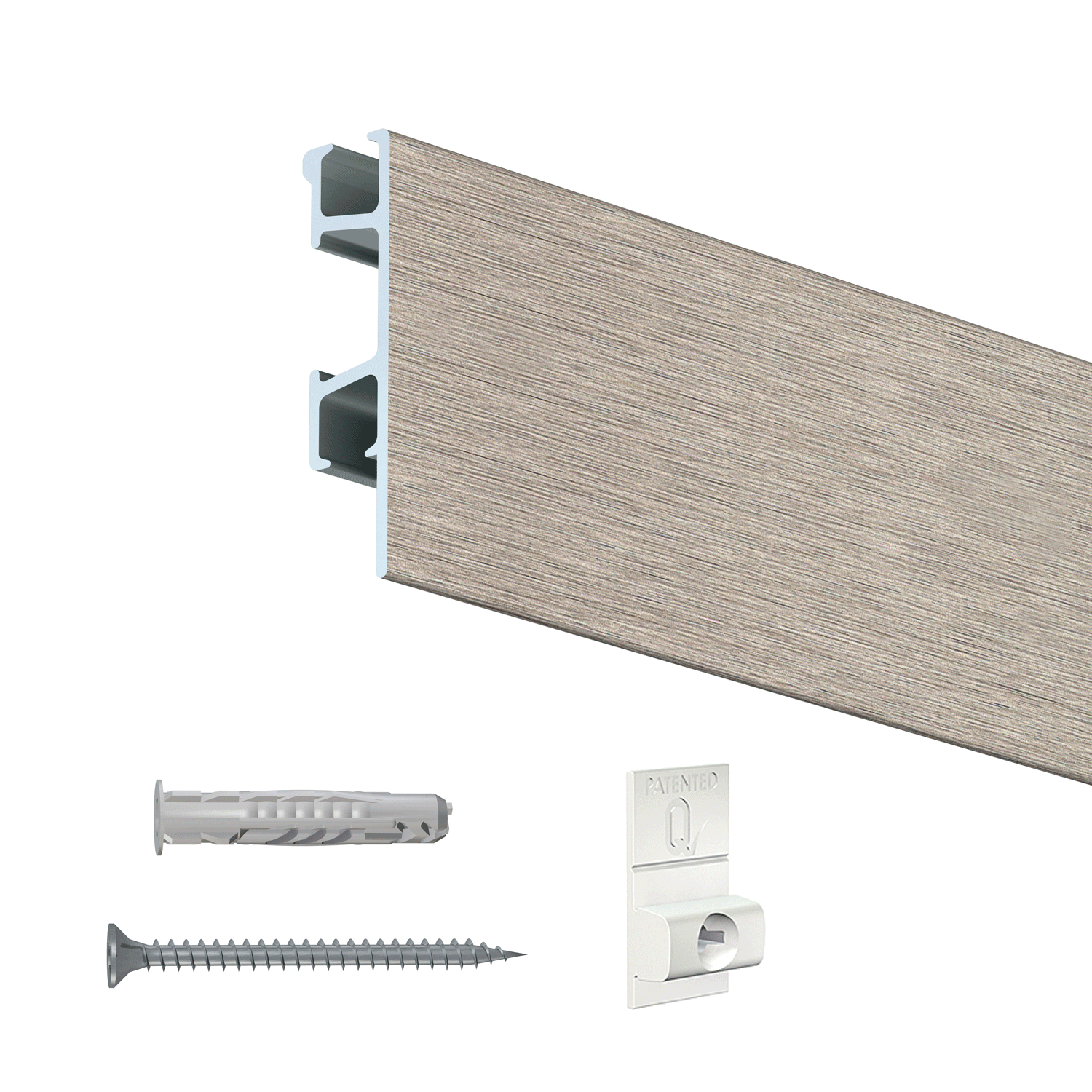 Click Rail Pro picture rail + fixing clips + multi-material screws &amp; plugs - Artiteq Picture Rail