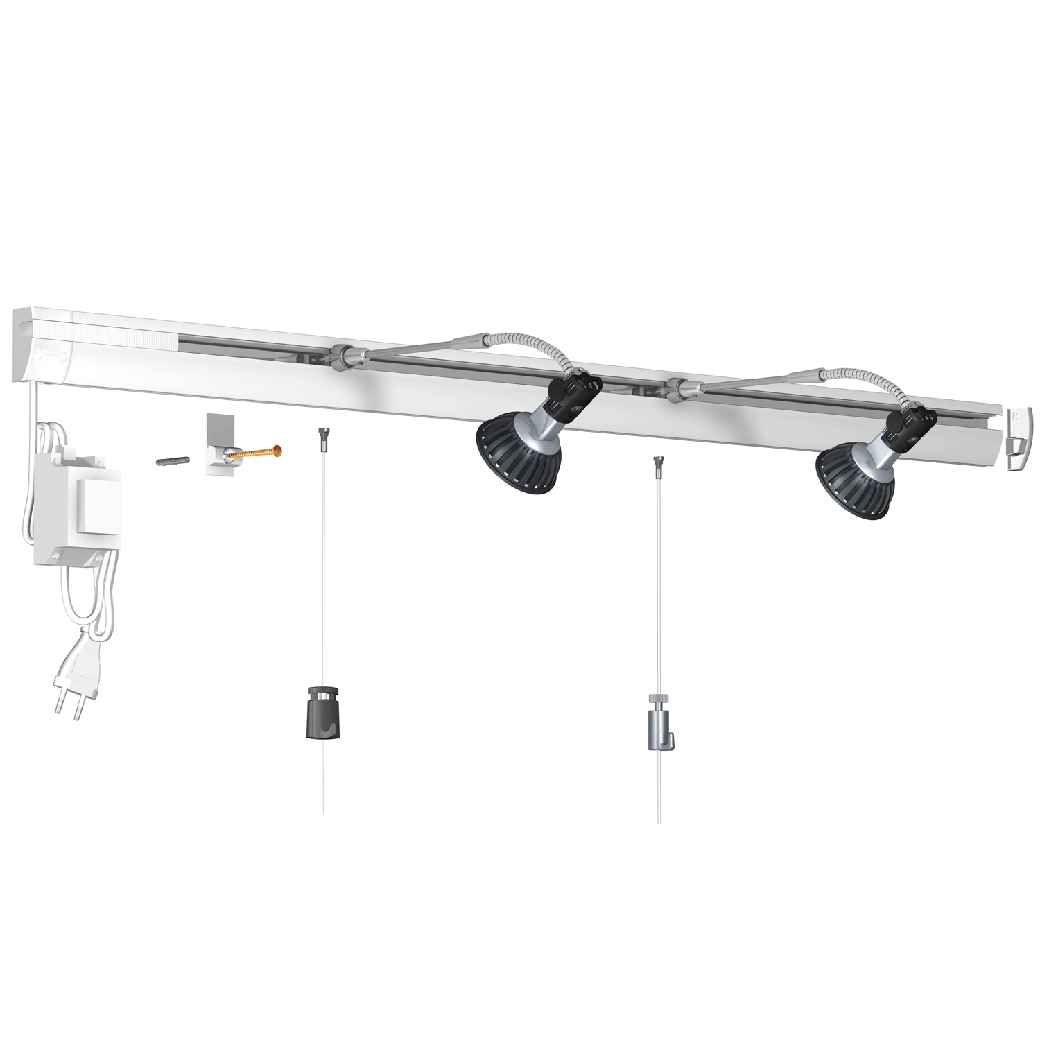 Combi Pro-Light Rail 200 cm Picture Rail + Fixing Set - Artiteq Picture Rail