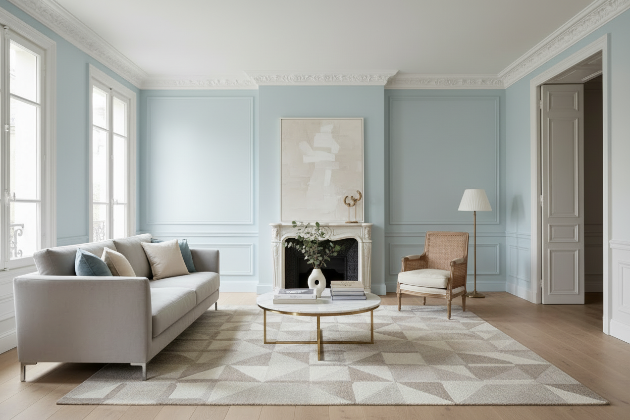 Corniche C162 - murs bleu clair