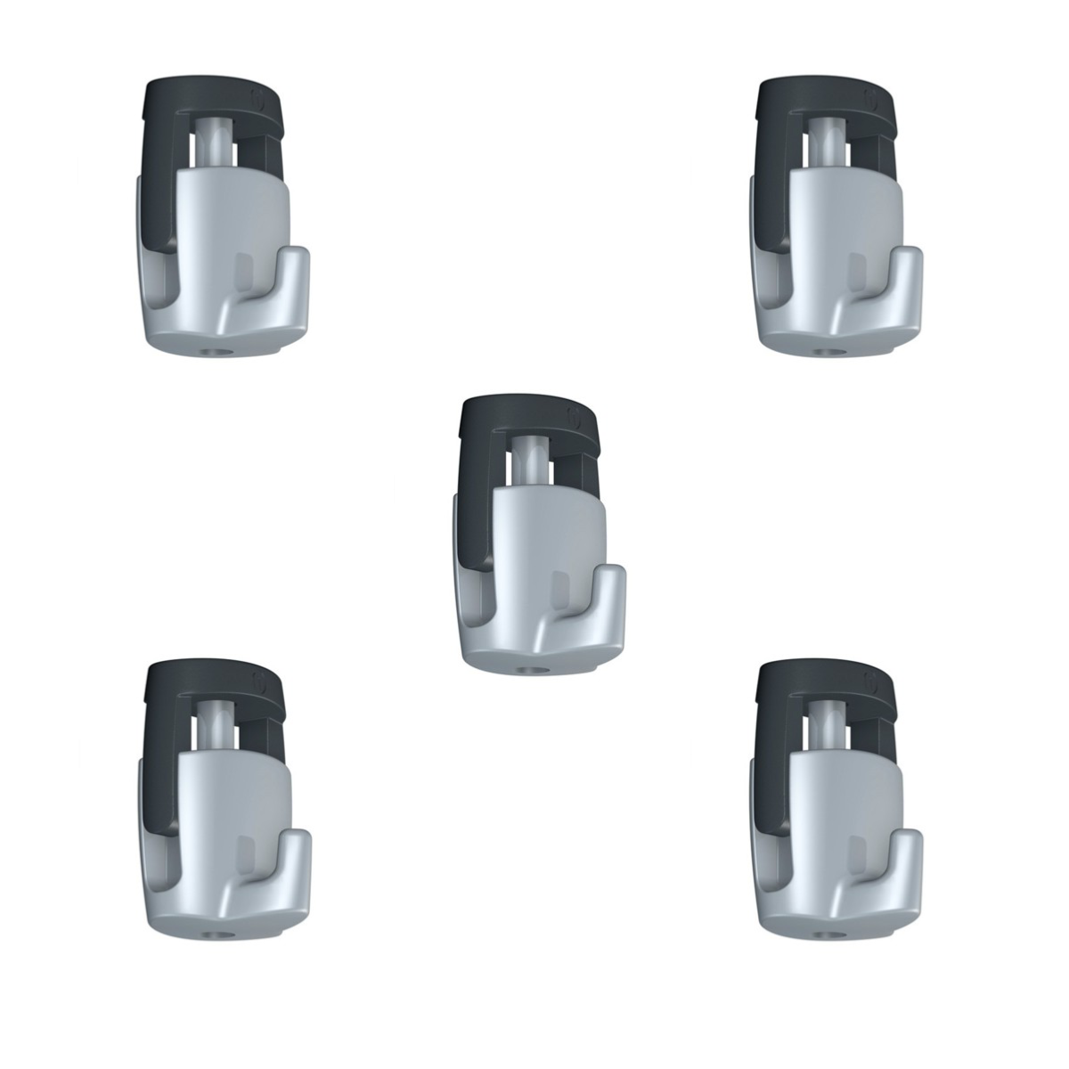 Pack de 5 crochets tableau autobloquants H100 - 20 kg - 2 mm - Accessoire Cimaise Newly