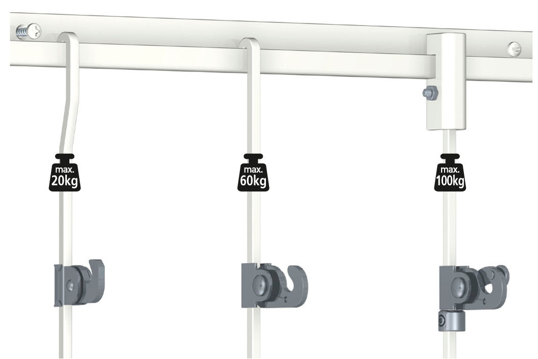 Cimaise Box PREMIUM Classic Rail Grey + 4 mm Rod - 2 meters - All-in-one kit