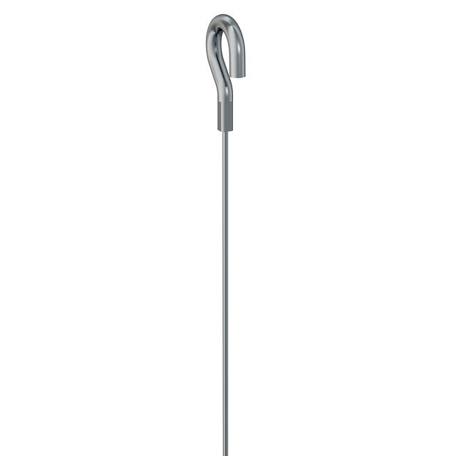 Pack of 2 steel cables with hook head 1.2 mm - 300 cm for signage and plex suspension