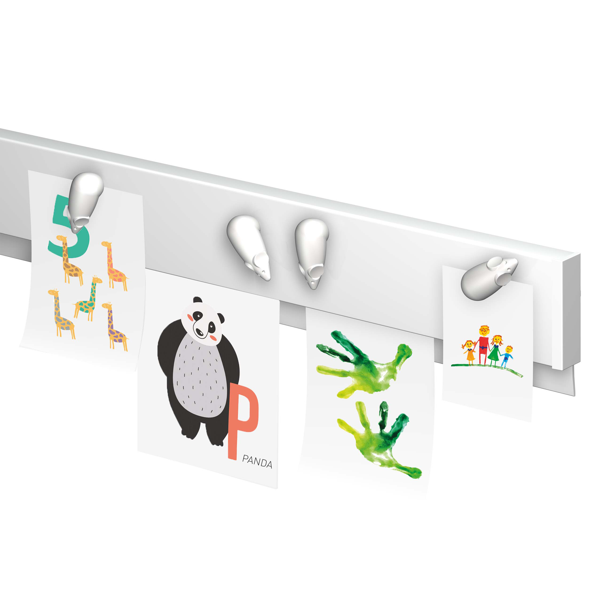 Info Rail magnétique Blanc pour suspendre dessin, poster, feuilles de présentation - Cimaise Artiteq