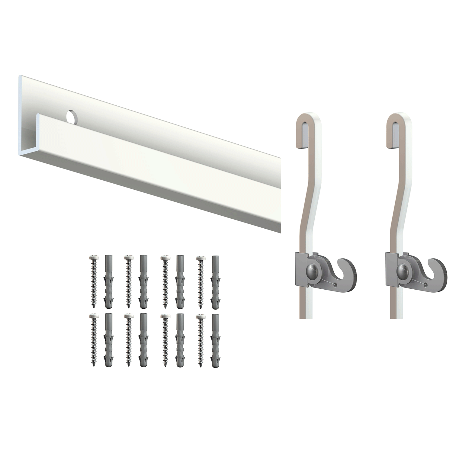 Cimaise Box PREMIUM Classic Rail + Tige 4 mm - 2 mètres - Kit tout en un