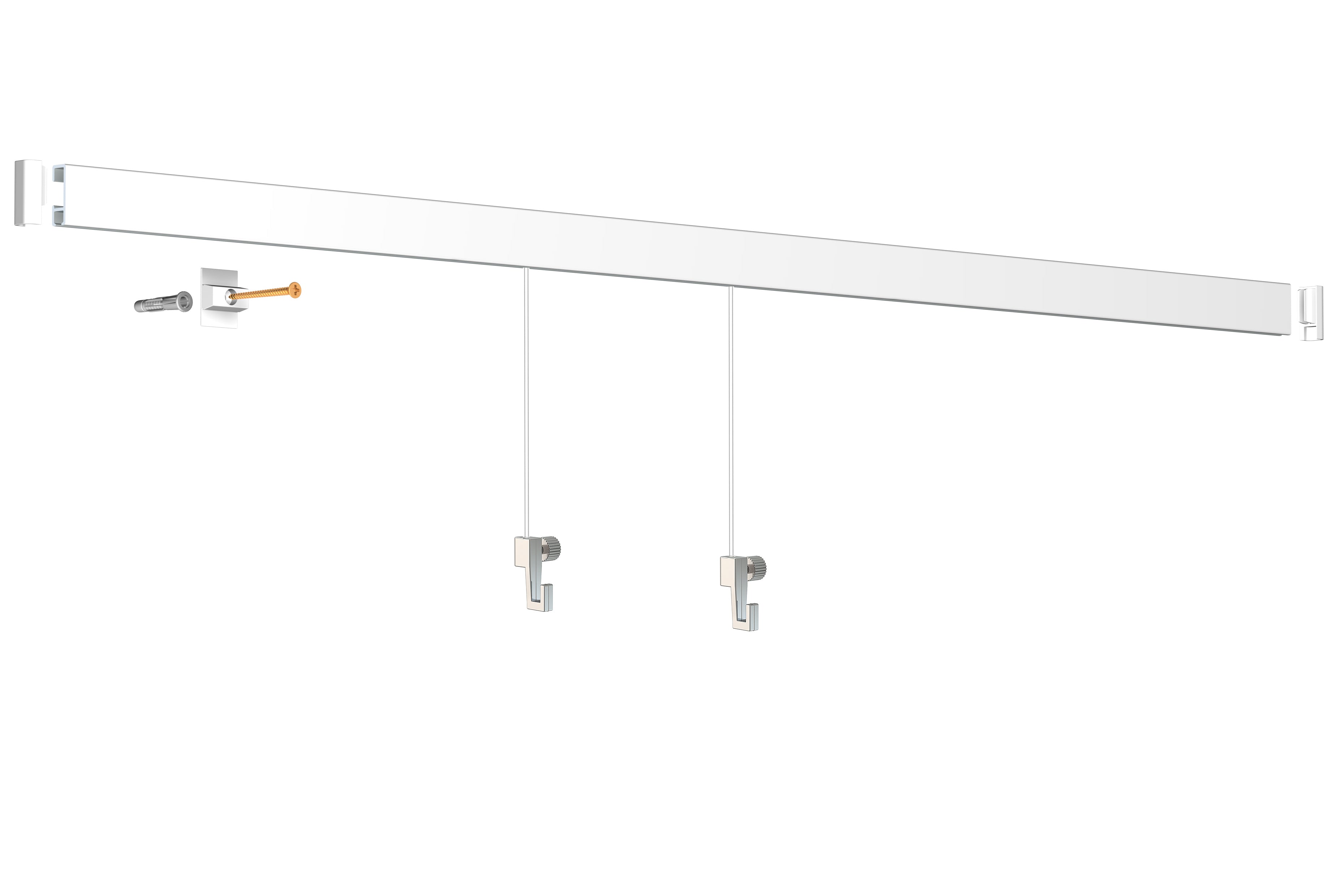 ECO Click Rail Box Picture Rail 2 meters - All-in-one kit