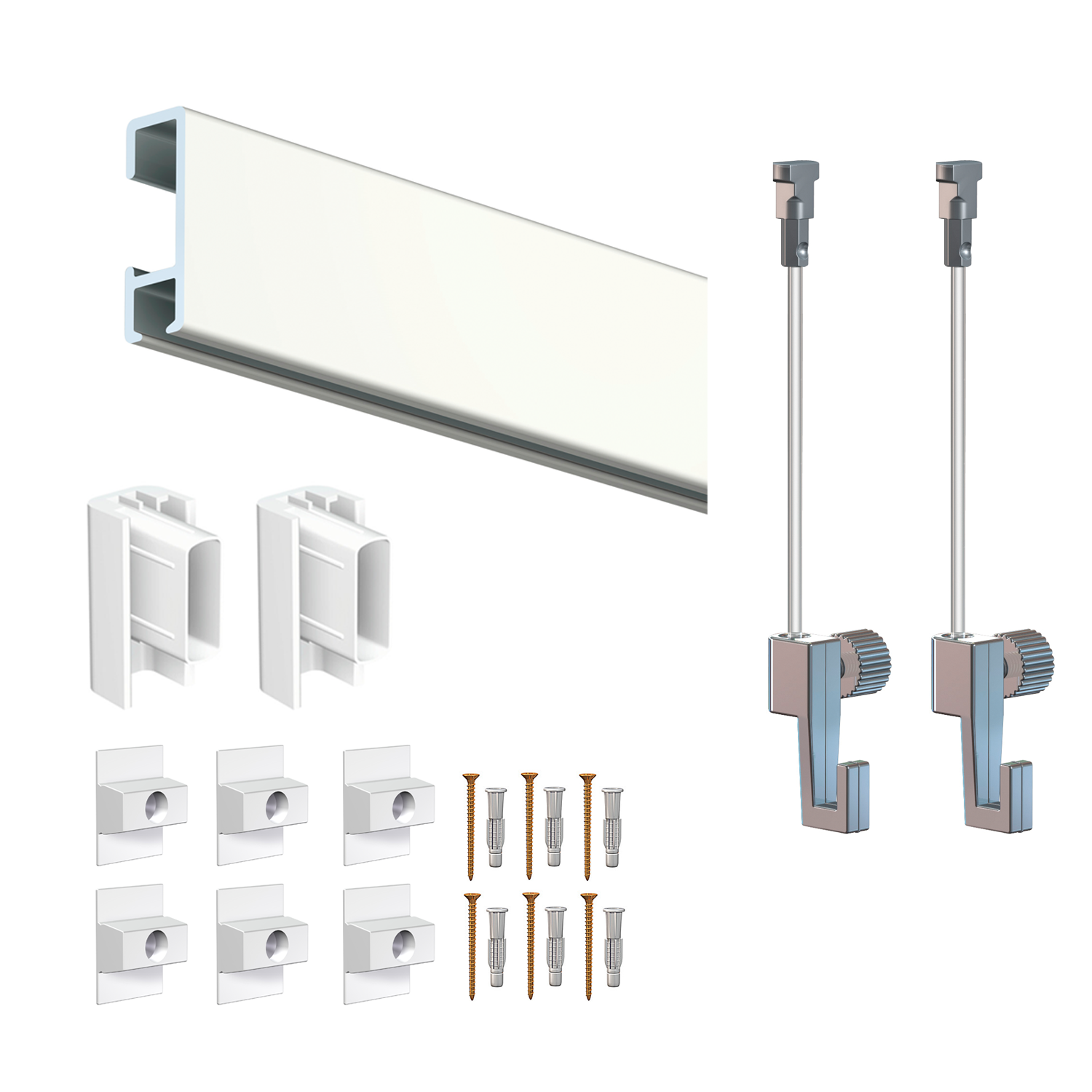 Cimaise Box ÉCO Click Rail 2 mètres - Kit tout en un
