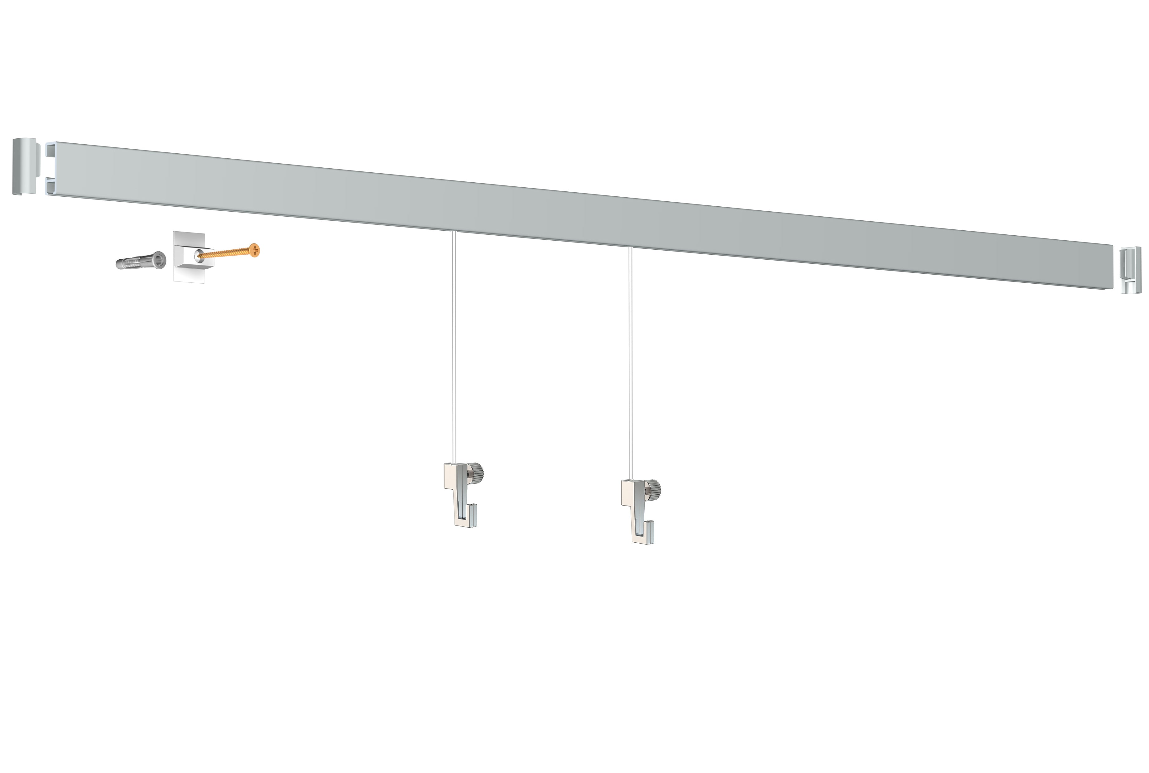 ECO Click Rail Box Picture Rail 2 meters - All-in-one kit