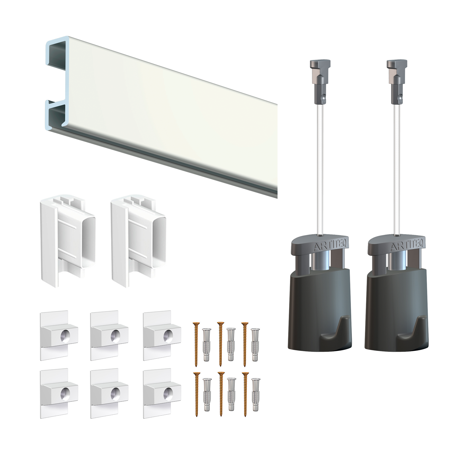 Cimaise Box PREMIUM Click Rail 2 mètres - Kit tout en un