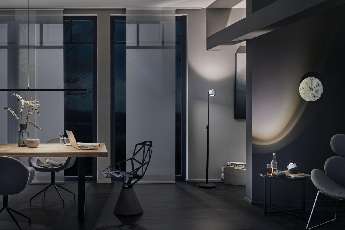 Spot à poser pour tableau LED Aldan 3,5W noir et alu brossé