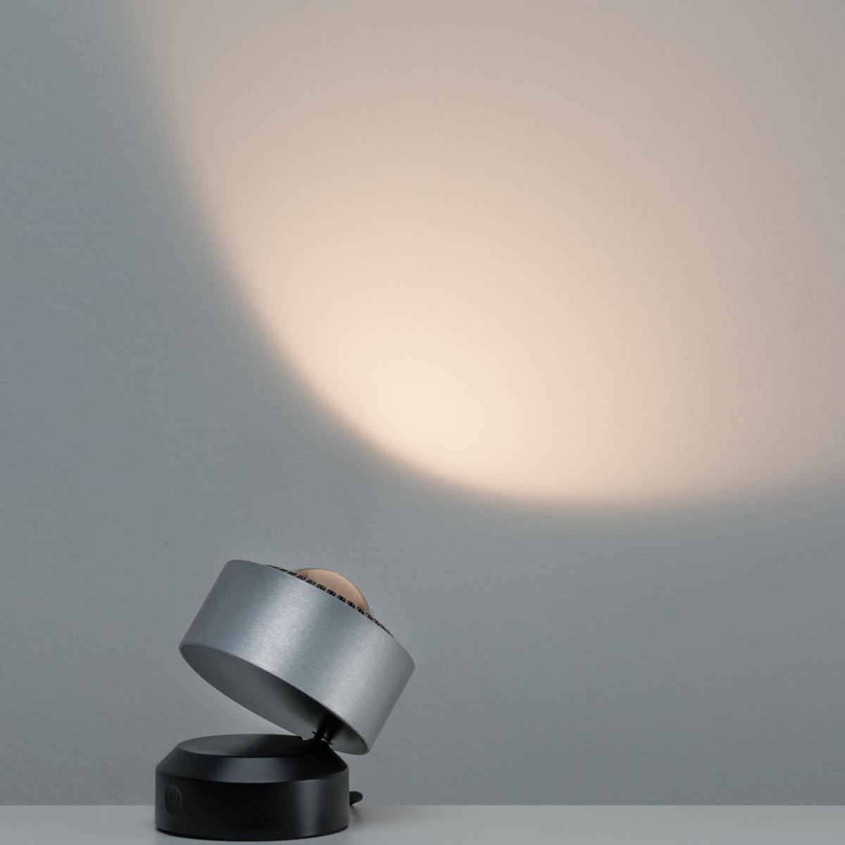 Spot à poser pour tableau LED Aldan 3,5W noir et alu brossé