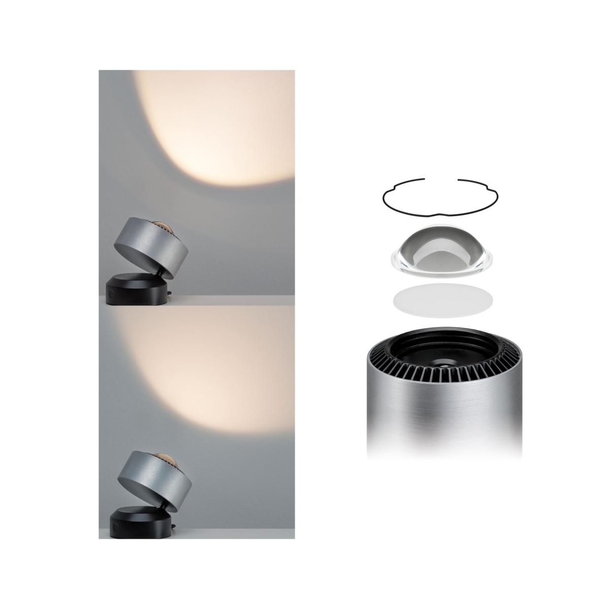 Spot à poser pour tableau LED Aldan 3,5W noir et alu brossé