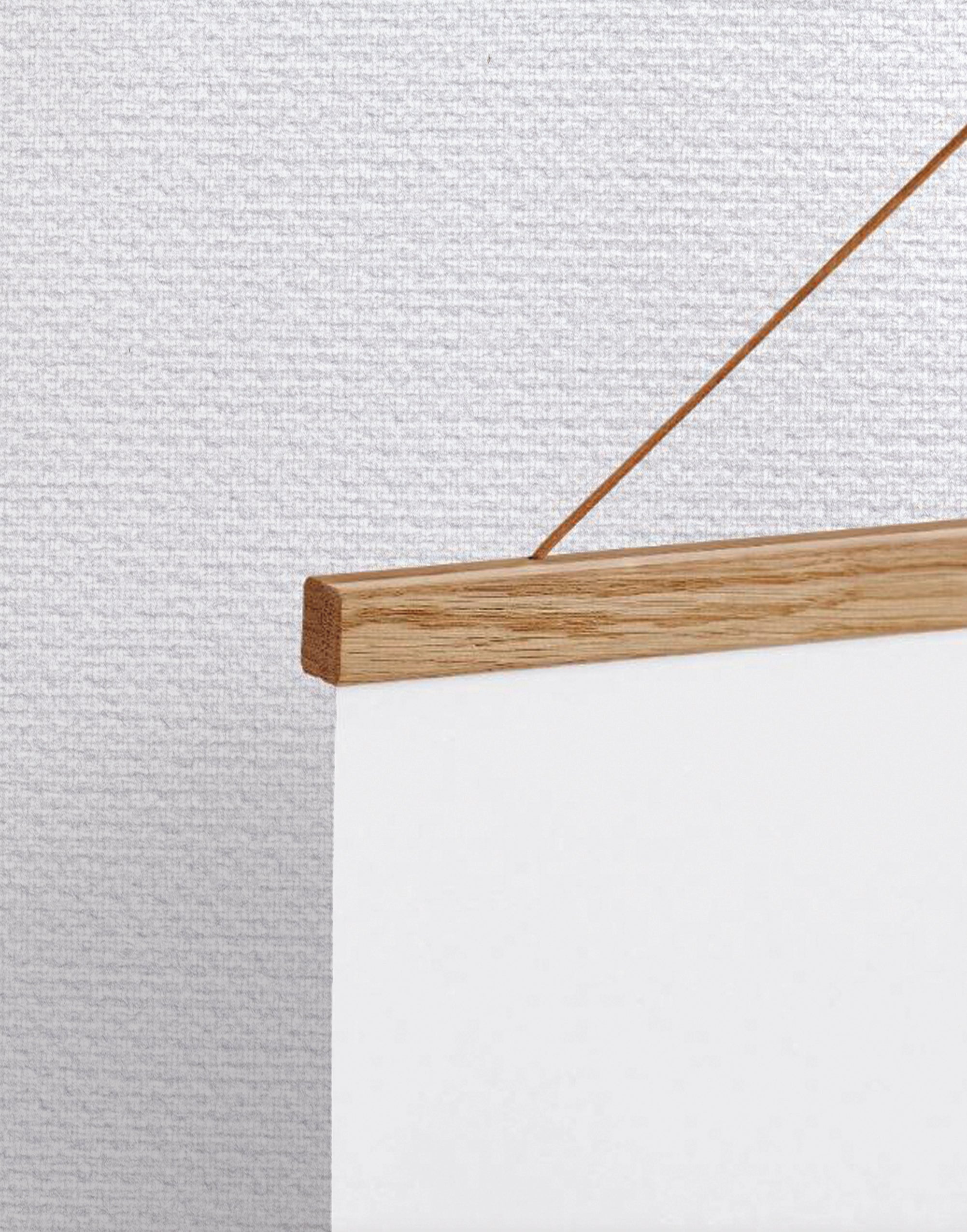 Porte affiche magnétique / bois de chêne - Suspension de poster en bois