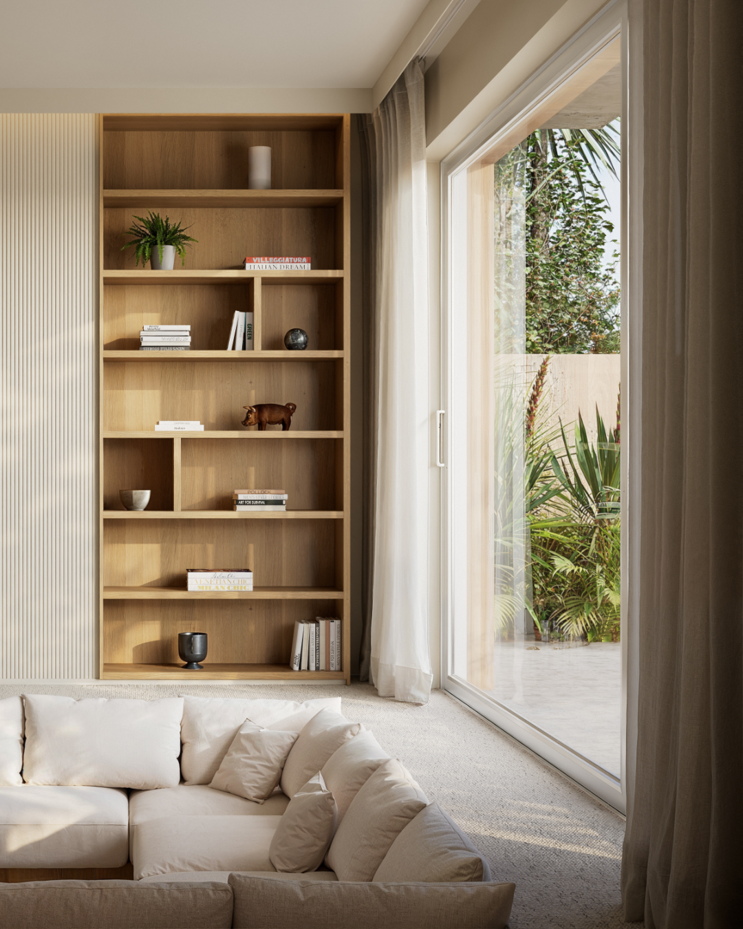 profil ledge cache tringle rideau dans un salon