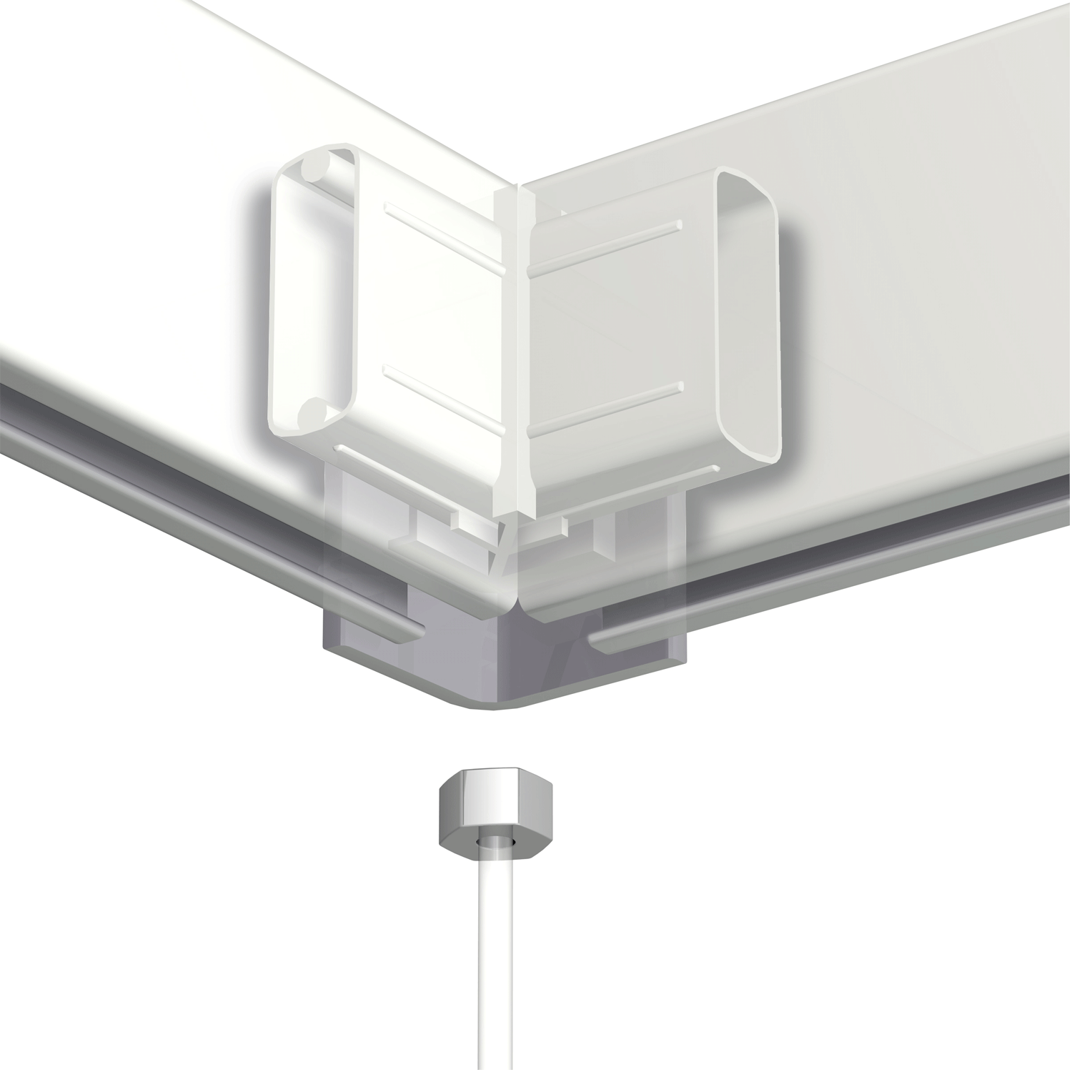 Pack of 4 Click Rail Corner Connectors - Artiteq Picture Rail Accessory