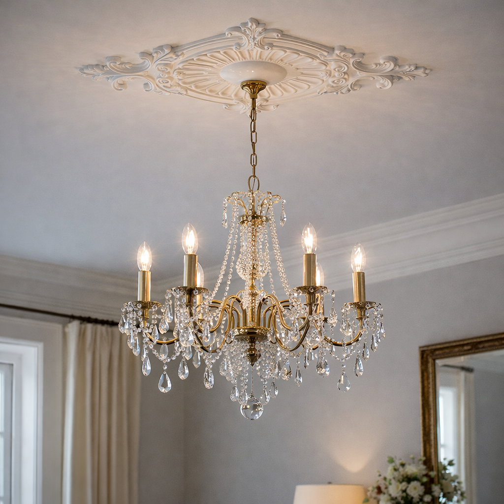 Rosace plafond 31,3 x 58,85 cm R043 - Polyuréthane