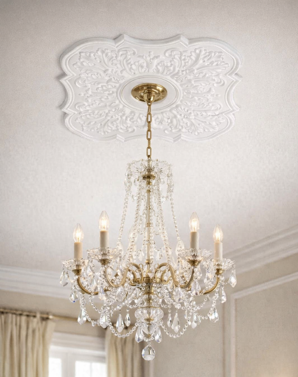 Rosace plafond 52,2 x 52,2 cm R053 - Polyuréthane