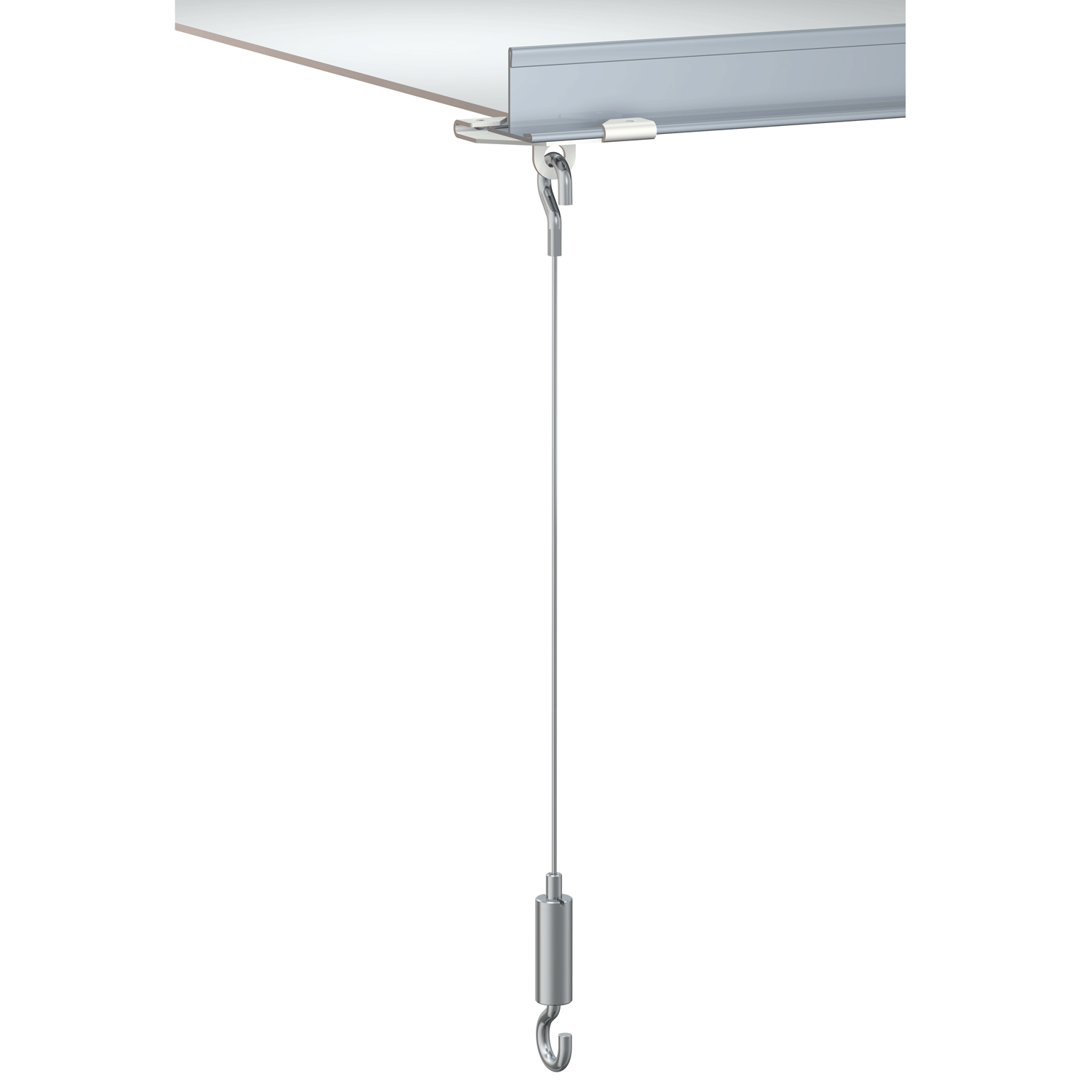 False ceiling suspension set for PLV plexiglass