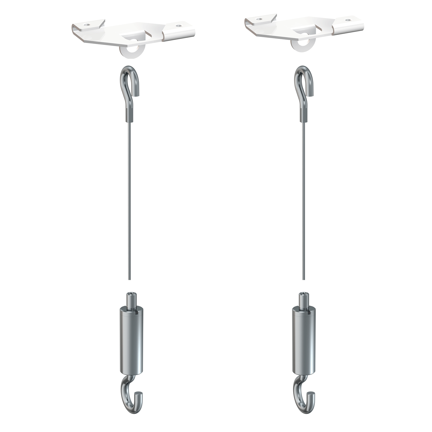 False ceiling suspension set for PLV plexiglass