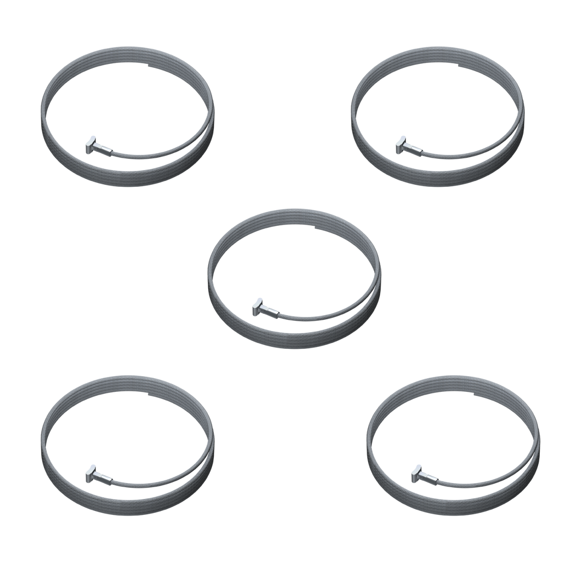 Pack de 5 câbles en acier + solid slider 2 mm pour cimaise - Accrochage Tableau Artiteq