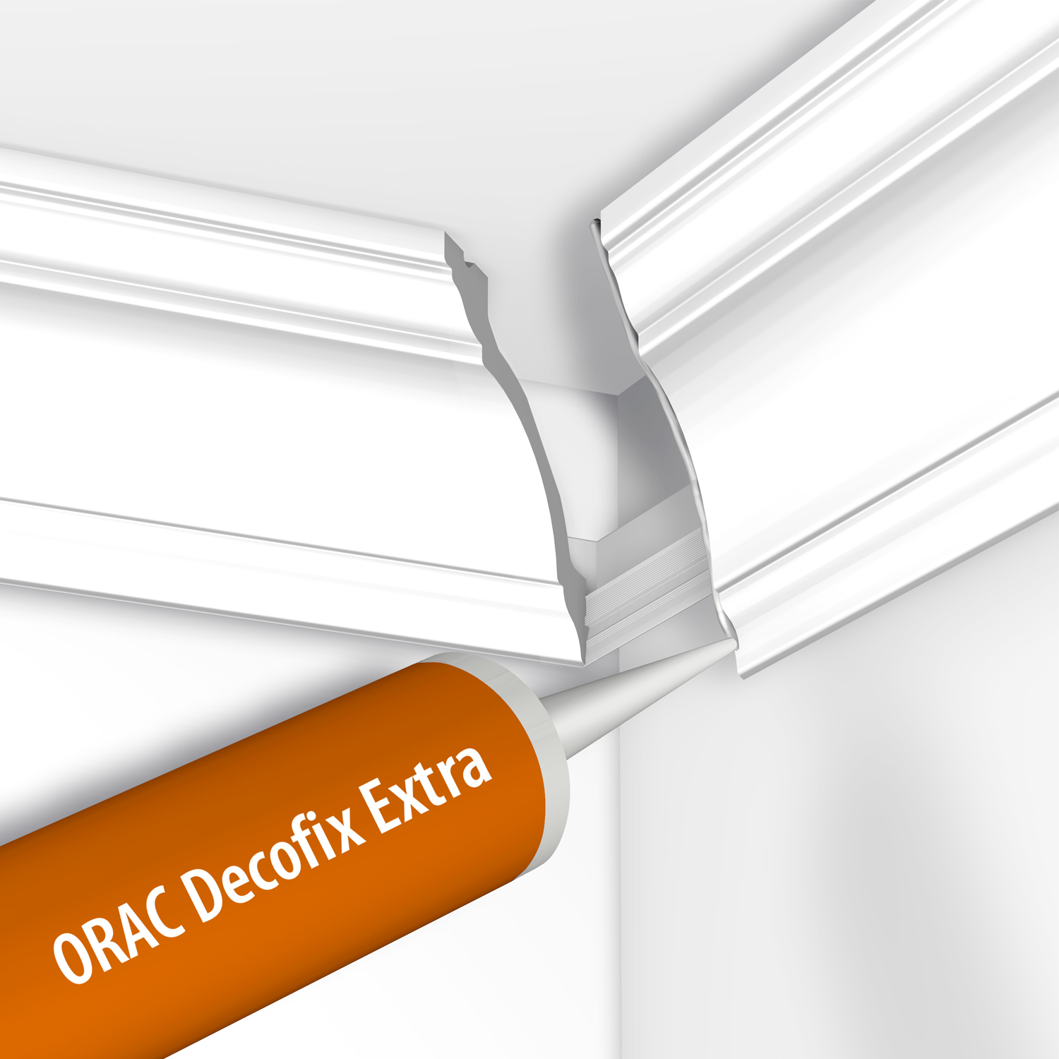 Colle Joint Decofix Ultra FX400 Orac Decor - Joint blanc base polymère pour joint entre profil